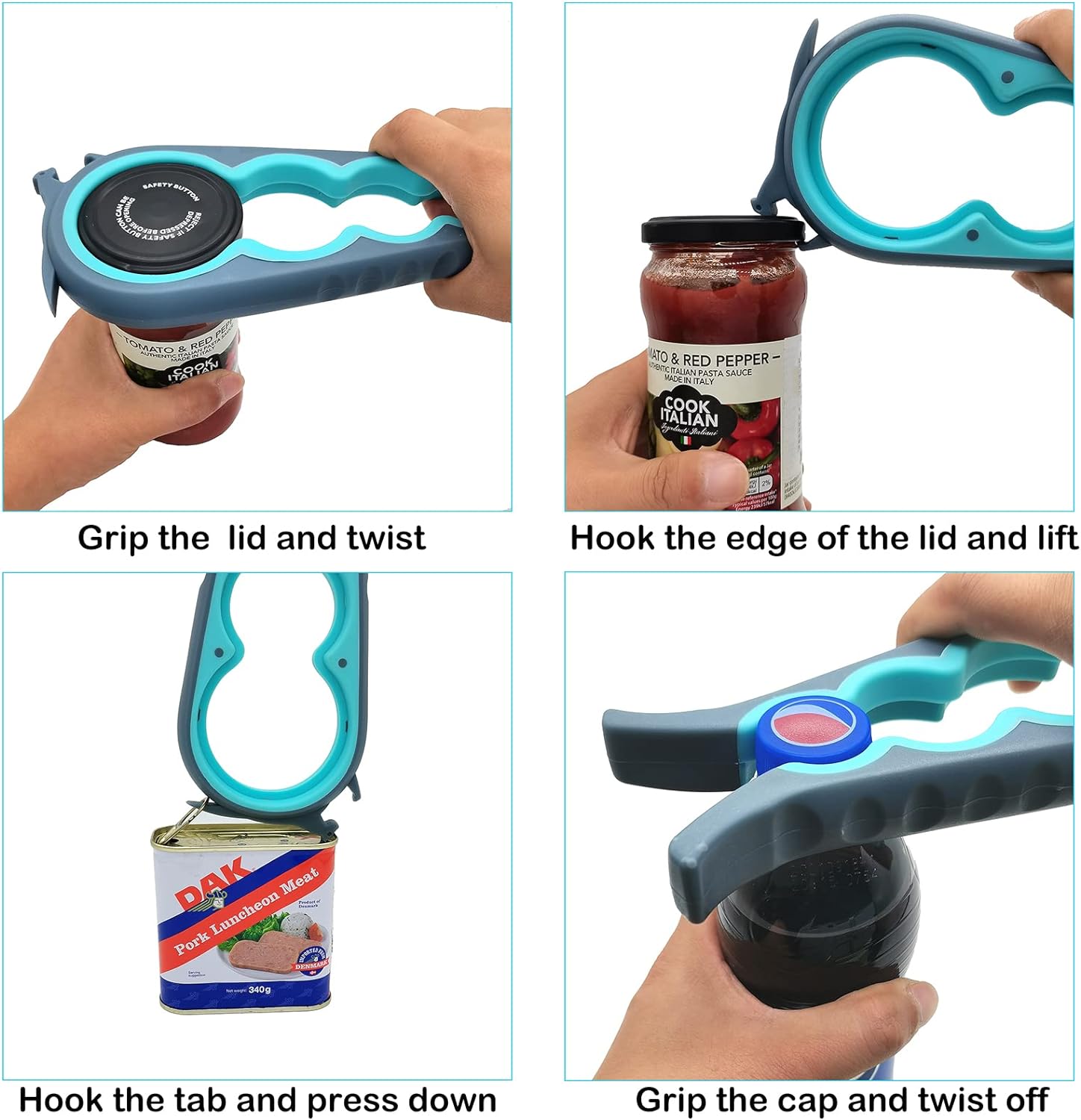 Multi Jar Opener, Bottle Opener, and Can Opener