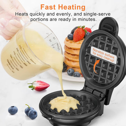 4 Inch, Mini Waffle Maker, Recipe Guide Included