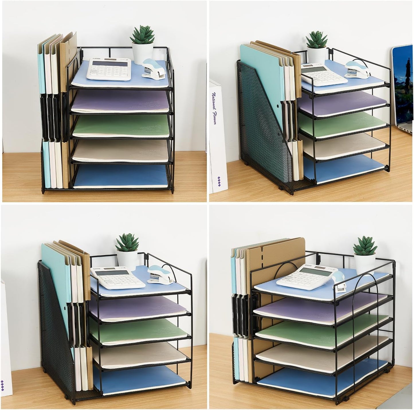 Desk Organizers and Accessories, 5-Tier Paper Letter Tray with File Holder
