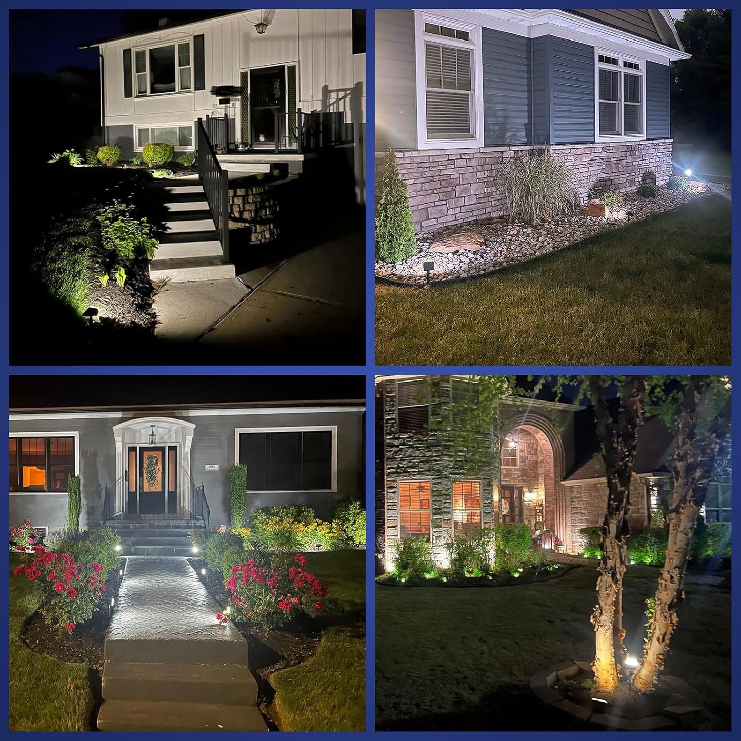 Outdoor Solar Lights, Waterproof IP68, 56 LED, 3 Lighting Modes Solar Powered Garden Yard Spot Lights - 4 Pack (Cool White)