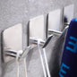Adhesive Hooks - 4 Pack Hooks for Towels/Coats, Wall Hooks Stick on any Surface (Matte Black, Stainless Steel)