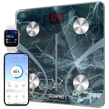 Smart Scale for Body Weight, FSA HSA Eligible, Digital Bathroom Scale BMI Weighing Bluetooth Body Fat Scale, Body Composition Monitor Health Analyzer with Smartphone App, 400 Lbs 