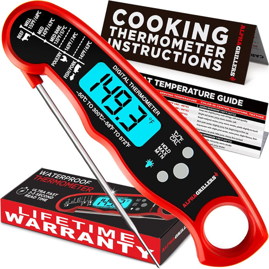 Digital Meat Thermometer - Instant Read Food Thermometer for Cooking, with Probe 