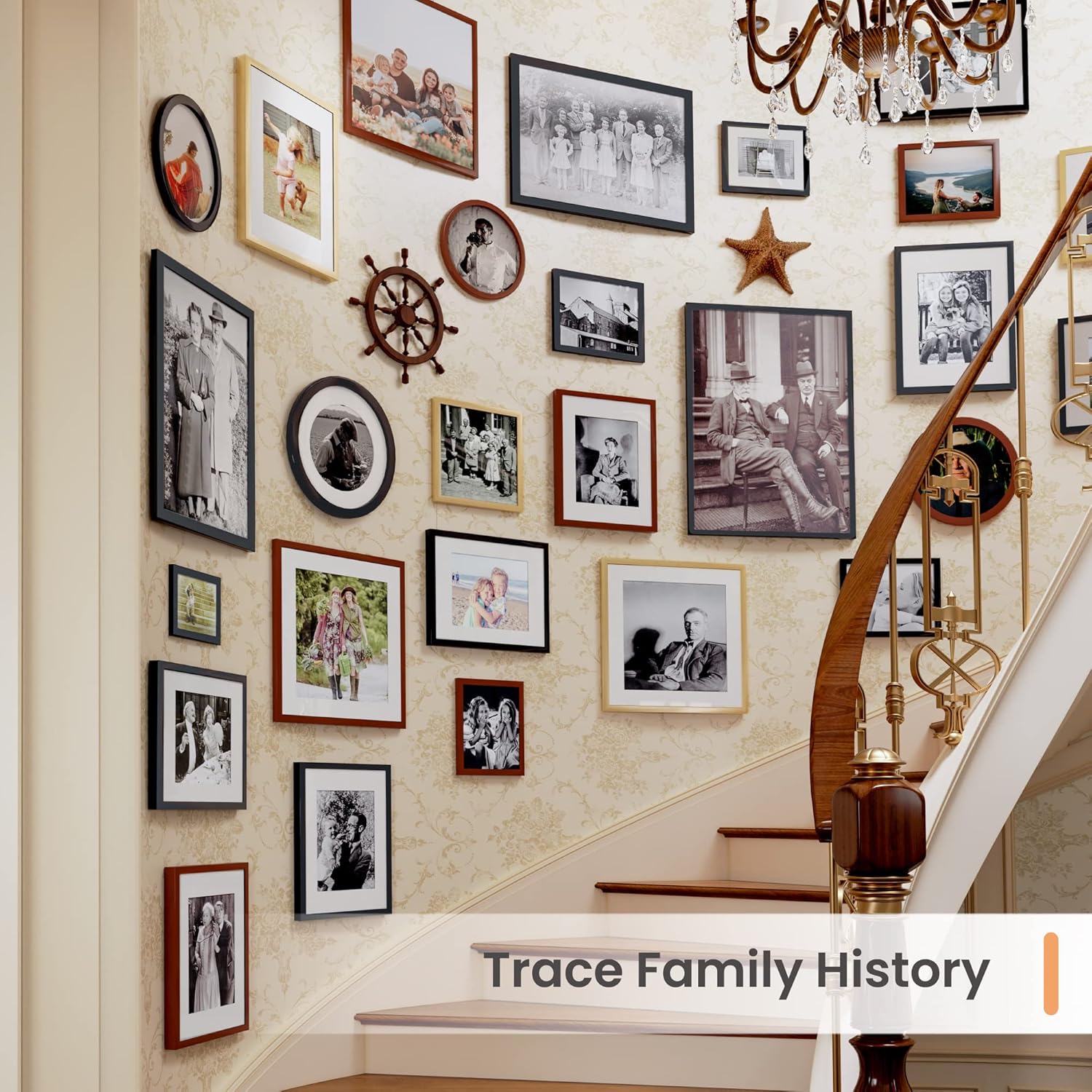 Wall-Hanging Picture Frame, Display Pictures 5X7 with Mat or 8X10 without Mat