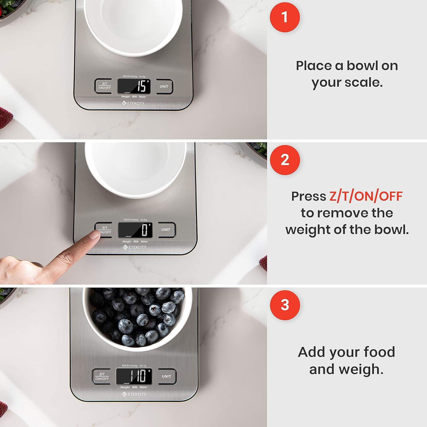 Food Scale, Digital Grams and Ounces, LCD Display
