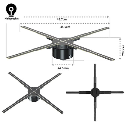 Newest P42-P50 3D Fan Hologram Projector - WiFi LED 3D Display Advertising Logo Light