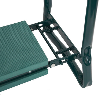 Folding Garden Kneeler Seat Portable Bench Stool with Soft Kneeling Foam Pad and Tool Pouch 
