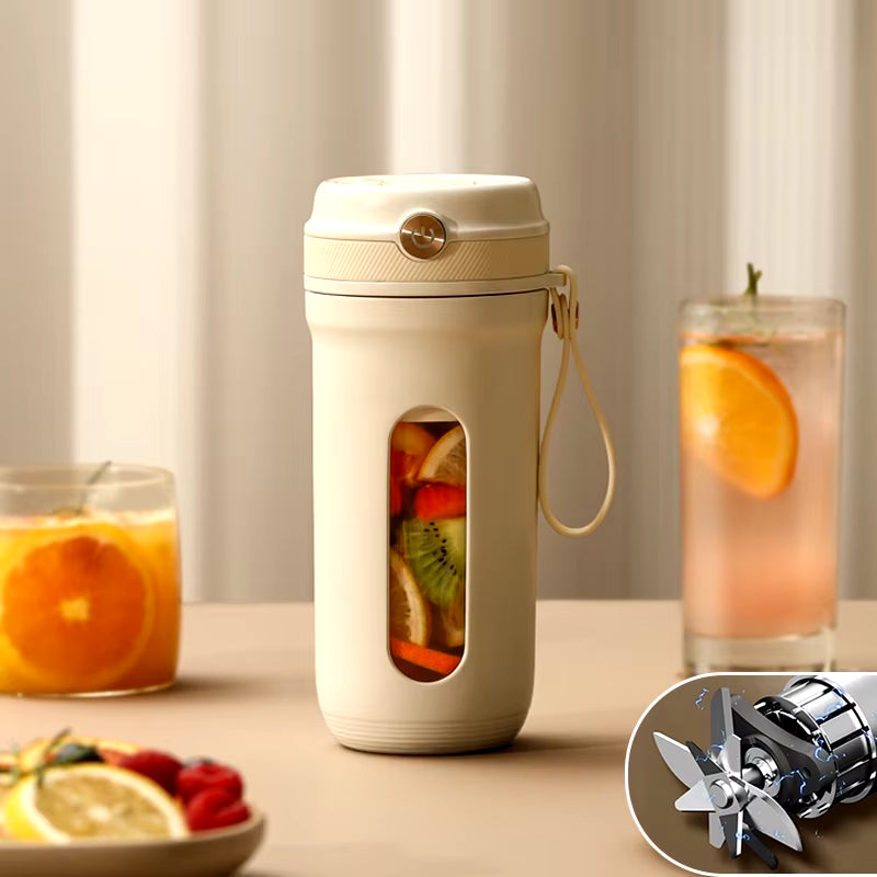 Electric Portable Blender with 10 Stainless Steel Blades, USB Rechargeable 
