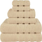 6 Piece Towel Set, 2 Bath Towels 2 Hand Towels 2 Washcloths, 100% Cotton Turkish Towels for Bathroom, White Towel Sets
