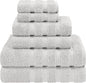 6 Piece Towel Set, 2 Bath Towels 2 Hand Towels 2 Washcloths, 100% Cotton Turkish Towels for Bathroom, White Towel Sets