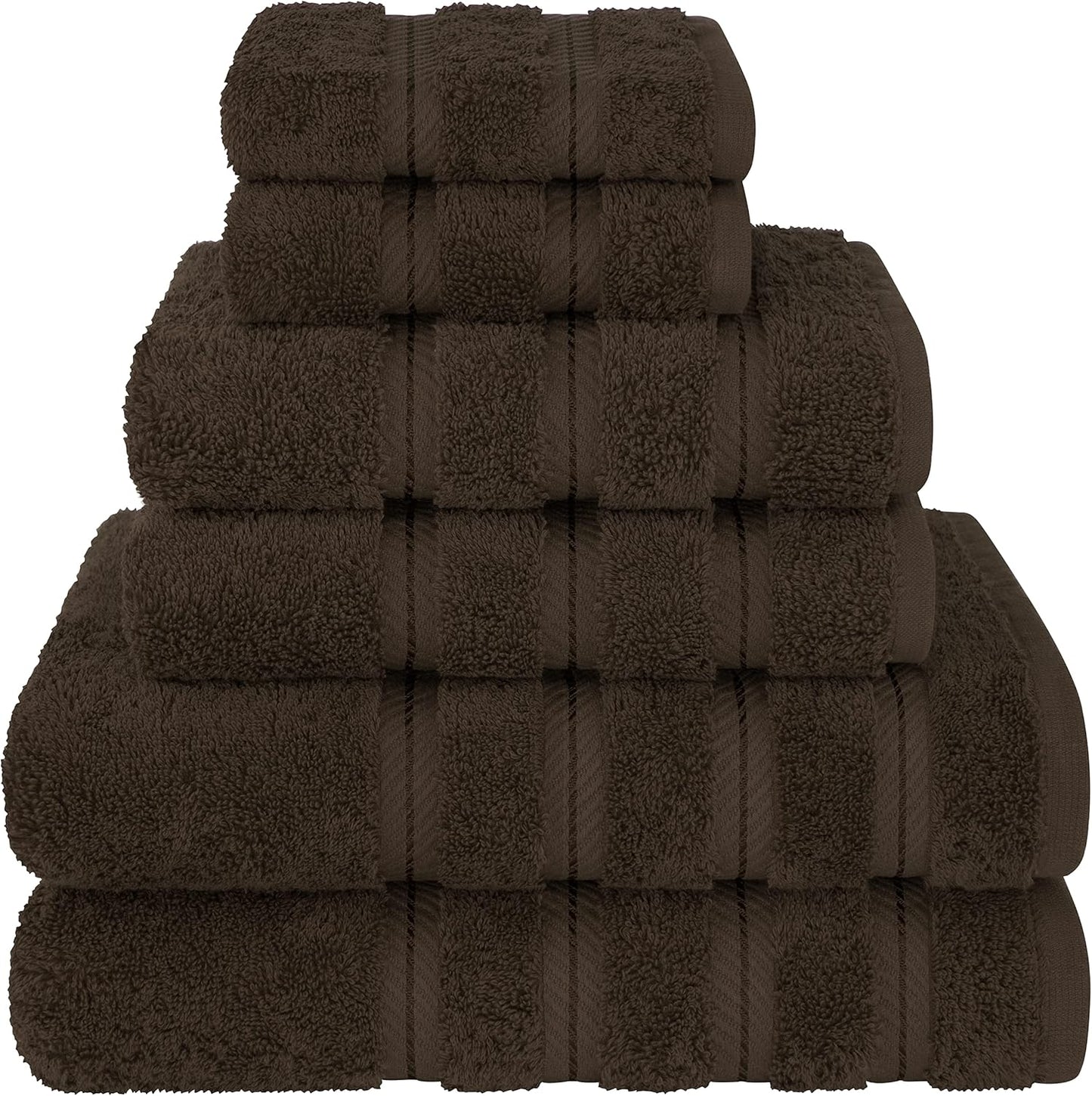 6 Piece Towel Set, 2 Bath Towels 2 Hand Towels 2 Washcloths, 100% Cotton Turkish Towels for Bathroom, White Towel Sets