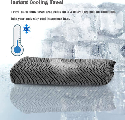 Cooling Towel 4 Pack, (40"X12") Soft, Breathable, for Hot Weather, etc.