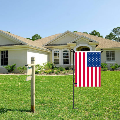 Garden Flag Stand, Flag Pole Holder, Metal Powder-Coated, Weather-Proof Paint with One Tiger Clip and Two Spring Stoppers without Flag