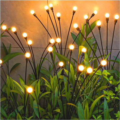 Solar Garden Lights - Sway by Wind, Solar Outdoor Lights, High Flexibility Iron Wire & Heavy Bulb Base, Warm White