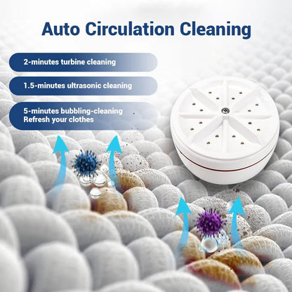 Mini Portable Washing Machine with Ultrasonic Cleaning