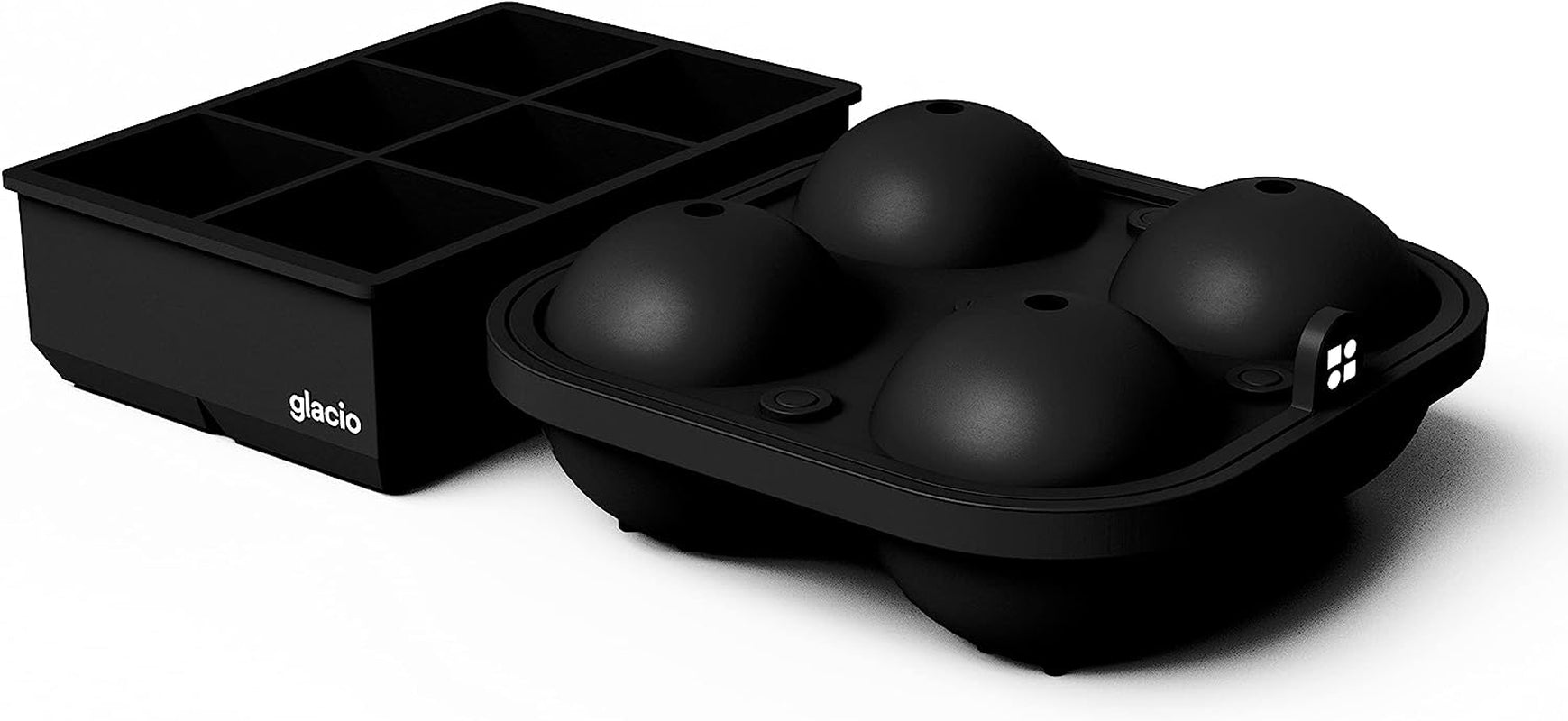 Ball Ice Cube Tray and Big Ice Cube Molds for Whiskey, Slow-Melting, 100% Silicone, Easy Release