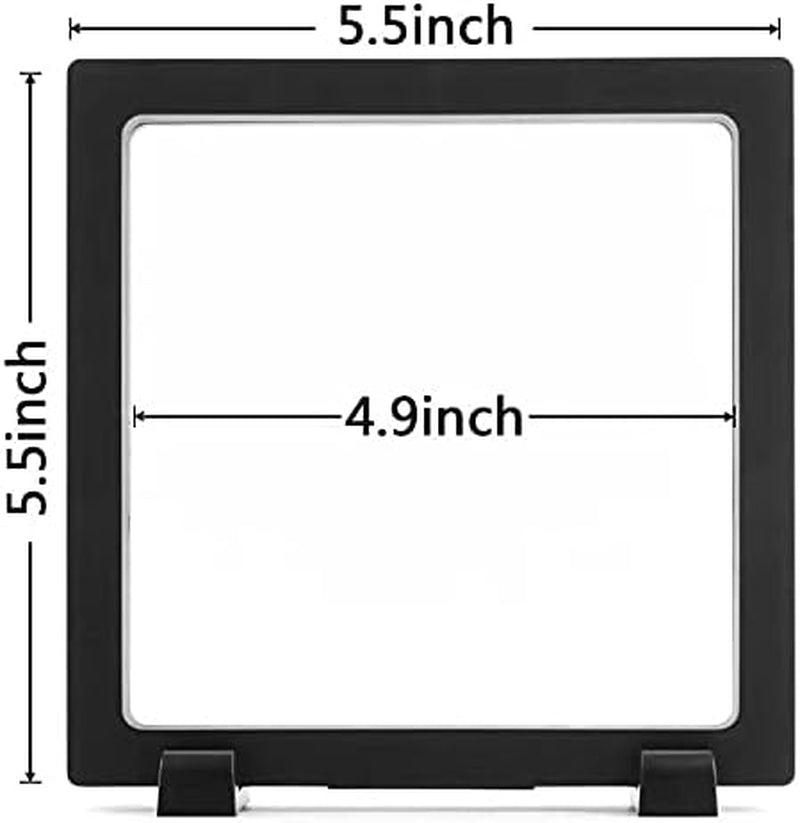 4 Pack 3D Coin Display Frame - 5.5X5.5X0.8' Floating Frame Set for AA Medallions, Jewelry, Fossil