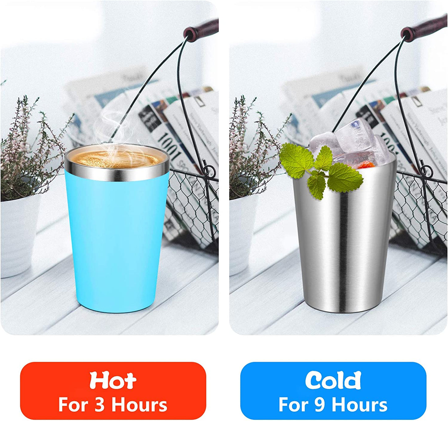 12Oz Tumbler Stainless Stee Insulated Double Wall with Lid and Straw Reusable Tumbler, Stainless 12 Pack