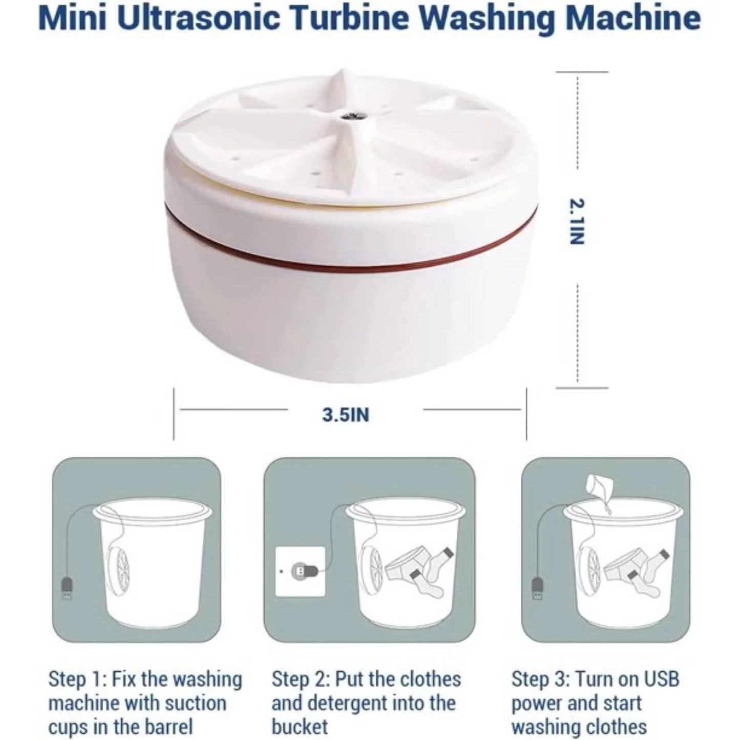 Mini Portable Washing Machine with Ultrasonic Cleaning