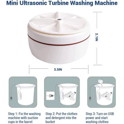 Mini Portable Washing Machine with Ultrasonic Cleaning