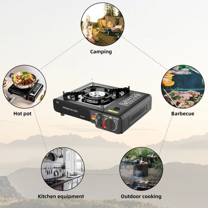 Outdoor Portable Furnace Adjustable Fire 2900W Furnace Lightweight Cooker Unit W/Storage Box