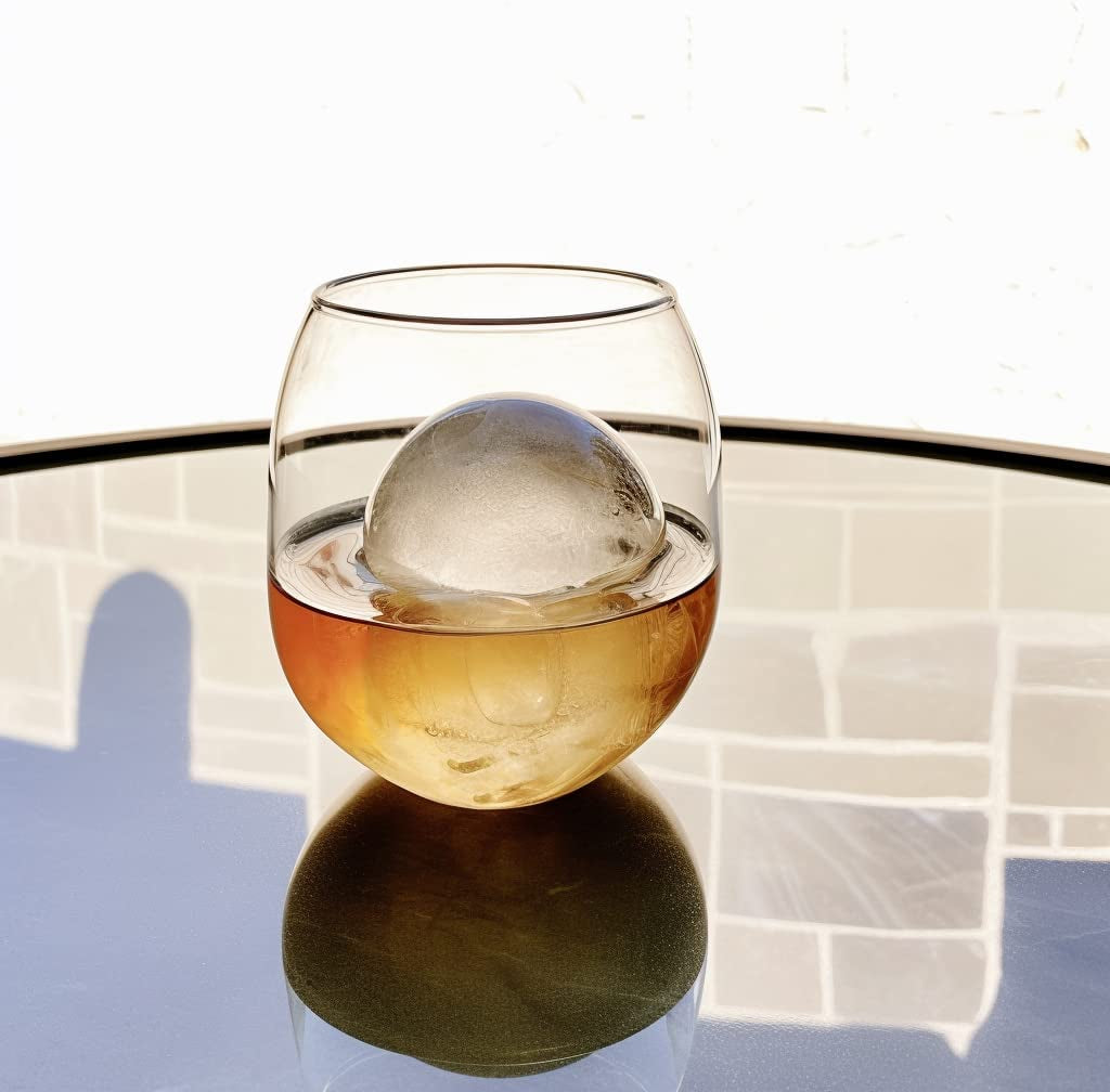 Ball Ice Cube Tray and Big Ice Cube Molds for Whiskey, Slow-Melting, 100% Silicone, Easy Release
