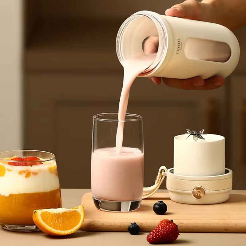 Electric Portable Blender with 10 Stainless Steel Blades, USB Rechargeable 