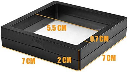 5 Pack 3D Floating Coin Display Case with Stands, 2.75X2.75 Inch Suspension Frame for Military Medals, Jewelry, Medallions Specimens Premium Shadow Box Collection
