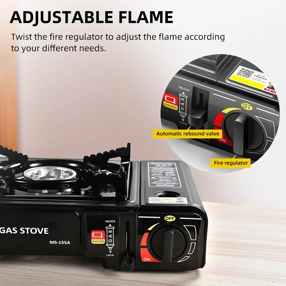 Outdoor Portable Furnace Adjustable Fire 2900W Furnace Lightweight Cooker Unit W/Storage Box