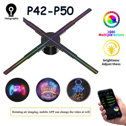 Newest P42-P50 3D Fan Hologram Projector - WiFi LED 3D Display Advertising Logo Light