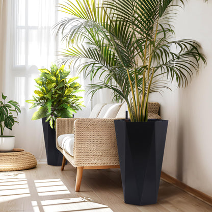 23" Tall Planters Set of 2, Planter Pots, High Front Porch Planter Pots with Drainage Holes
